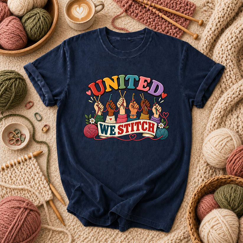 United We Stitch T-Shirt - Navy