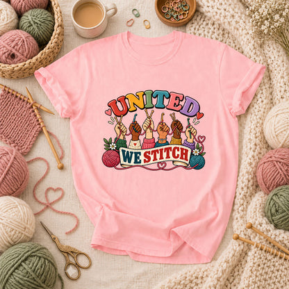 United We Stitch T-Shirt - Pink