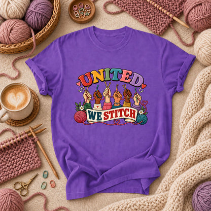 United We Stitch T-Shirt - Purple