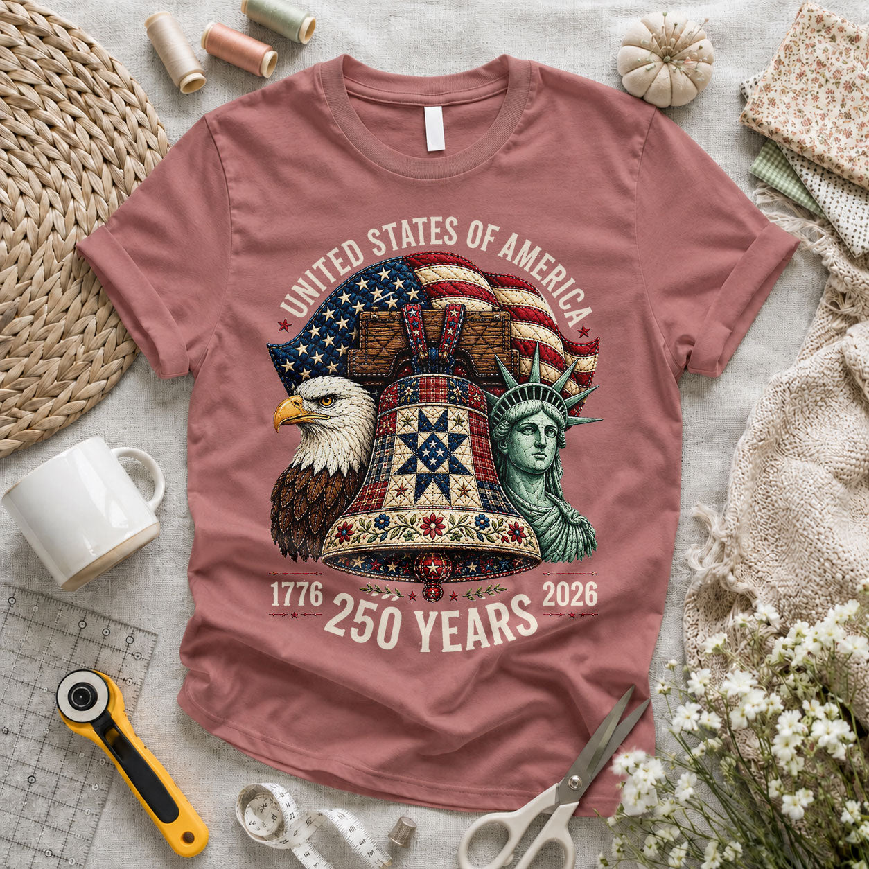 USA 250 Years Eagle Liberty Bell - Pink view 2