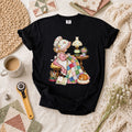 Vintage Girl Quilt Bonnet Simple Pleasures Cat T-Shirt