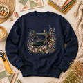 Vintage Sewing Machine Floral Long Sleeve