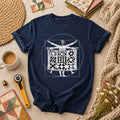 Vitruvian Quilter Man Da Vinci Quilt Blocks T-Shirt