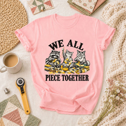 We All Piece Together Woodland Friends T-Shirt - Pink