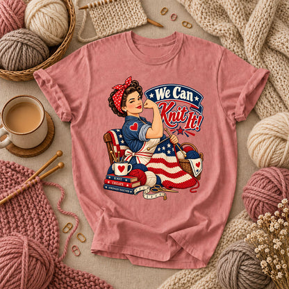 We Can Knit It Rosie T-Shirt - Heather Mauve