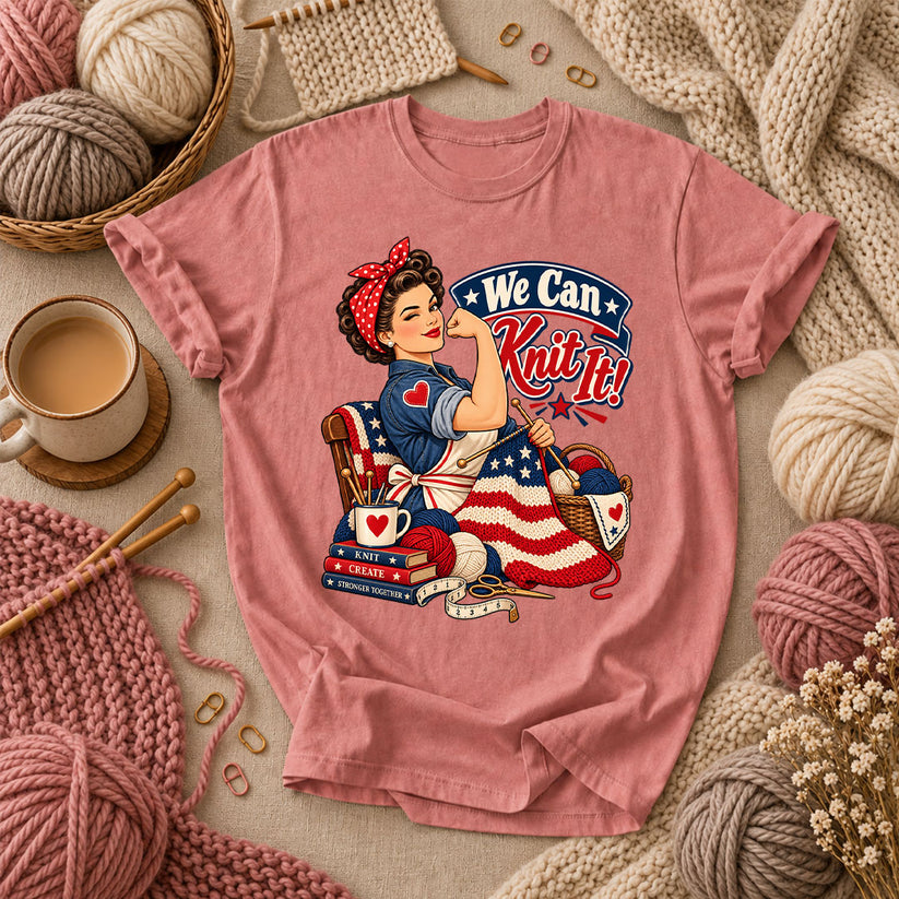 We Can Knit It Rosie T-Shirt - Heather Mauve