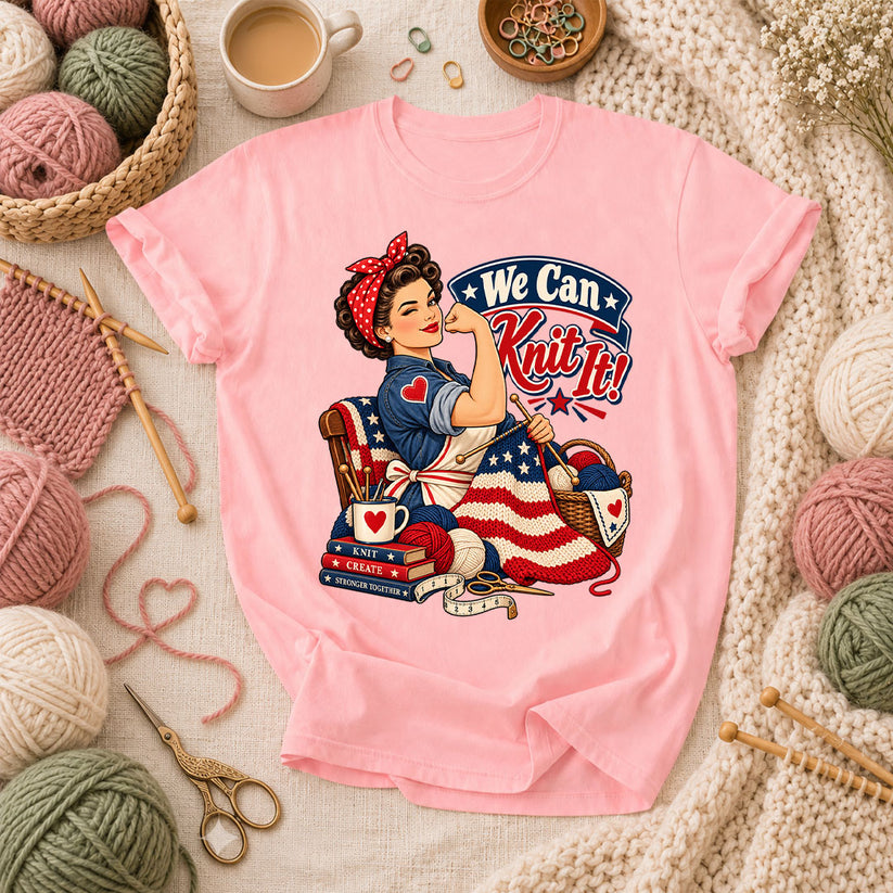 We Can Knit It Rosie T-Shirt - Pink