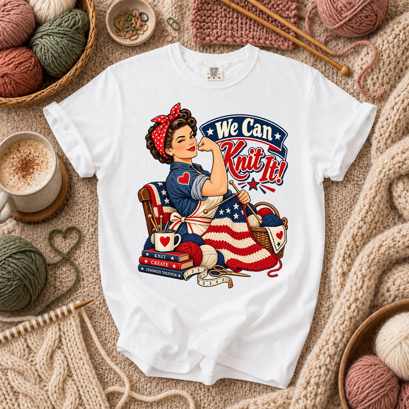 We Can Knit It Rosie T-Shirt - White
