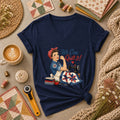 We Can Quilt It Rosie Riveter Patriotic Quilter Women's V-Neck