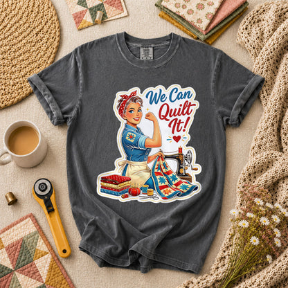 We Can Quilt It Rosie The Quilter T-Shirt - Grey