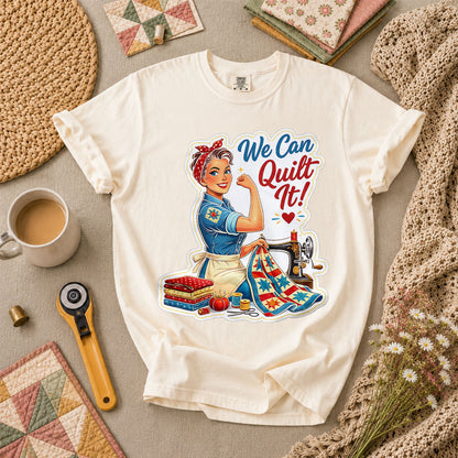 We Can Quilt It Rosie The Quilter T-Shirt - Ivory