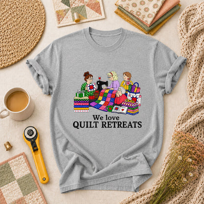 We Love Quilt Retreats Grandma Quilters T-Shirt - Athletic Heather