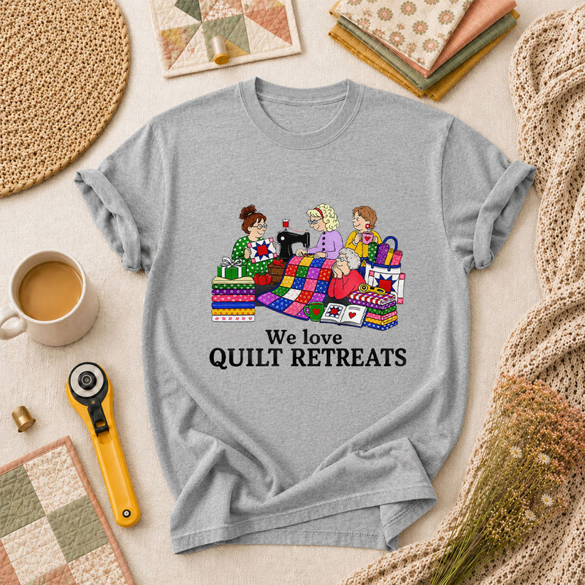 We Love Quilt Retreats Grandma Quilters T-Shirt - Athletic Heather