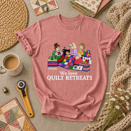 We Love Quilt Retreats Grandma Quilters T-Shirt - Heather Mauve