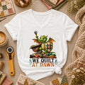 We Quilt At Dawn Dragon Fantasy Women's V-Neck