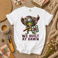 We Quilt At Dawn Vintage Sewing Machine T-Shirt