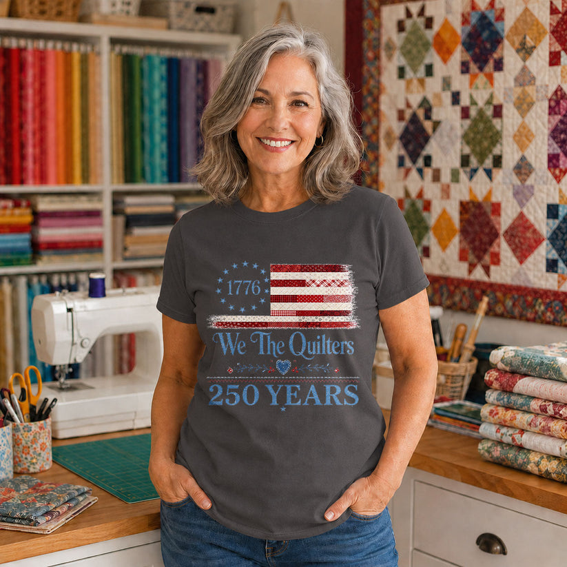 We the Quilters 1776 250 Years American Flag - Black view 2
