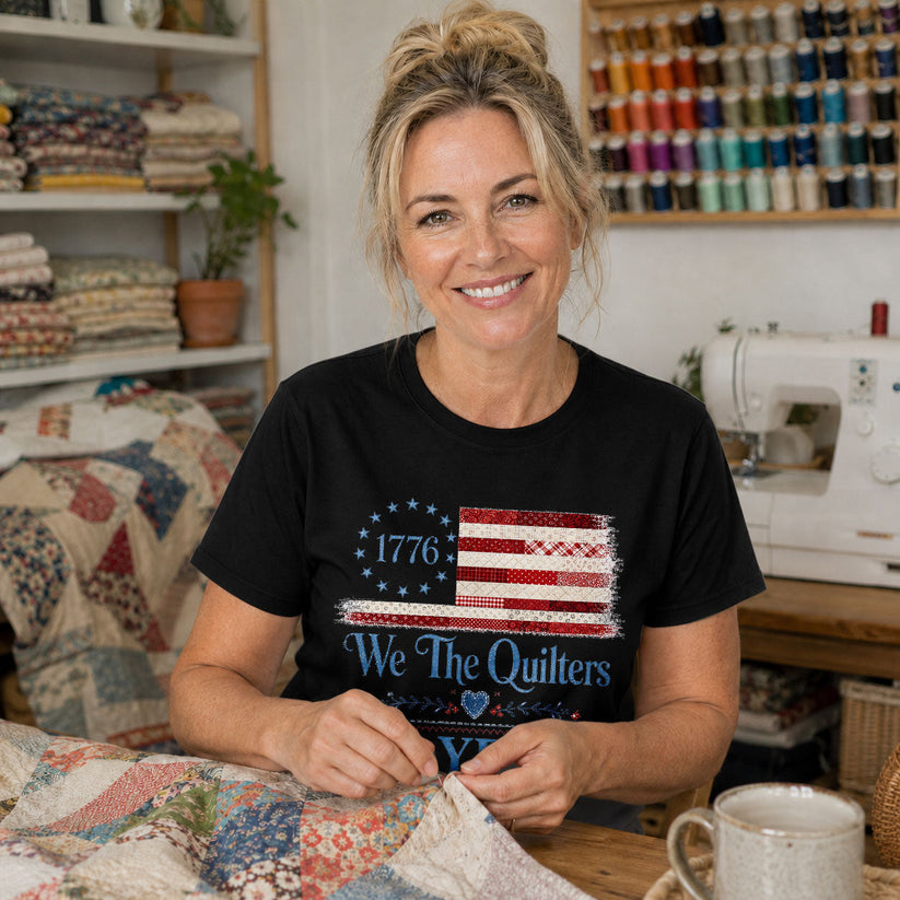 We the Quilters 1776 250 Years American Flag - Dark Heather Grey view 5