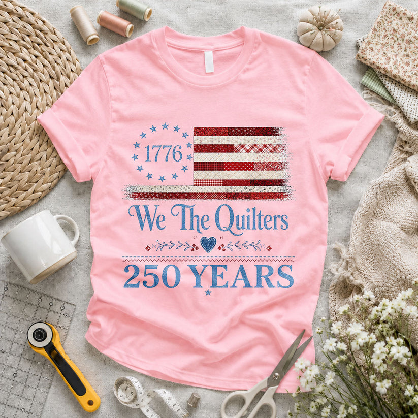 We the Quilters 1776 250 Years American Flag - Pink flatlay