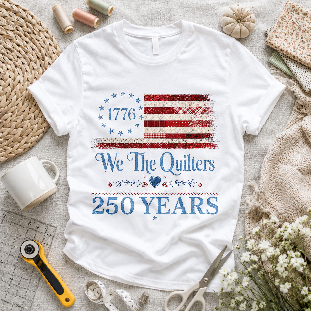 We the Quilters 1776 250 Years American Flag - Pink view 6