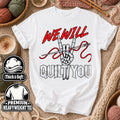 We Will Quilt You Skeleton Rock Hand T-Shirt