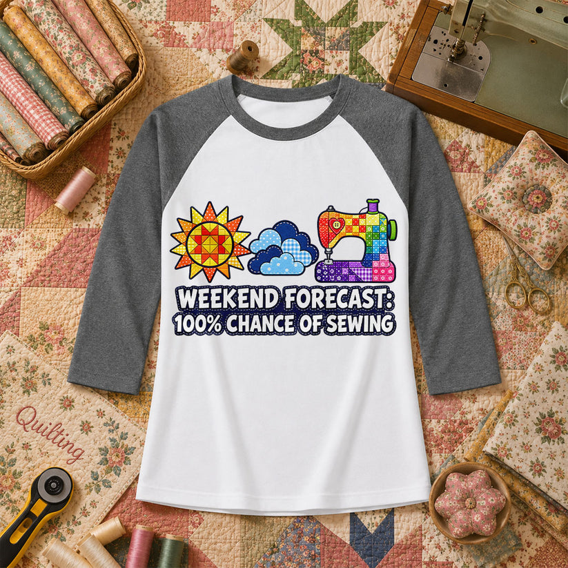 Weekend Forecast 100 Percent Chance Of Sewing Raglan Sleeve - Deep Heather