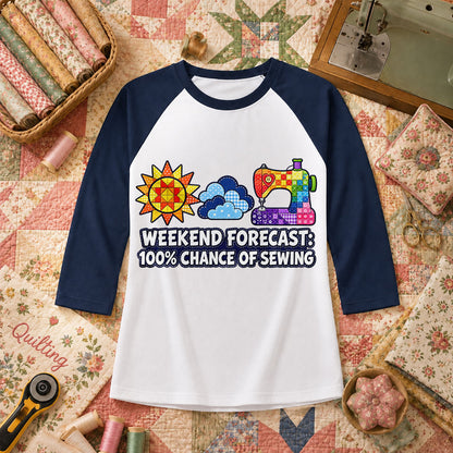 Weekend Forecast 100 Percent Chance Of Sewing Raglan Sleeve - Navy
