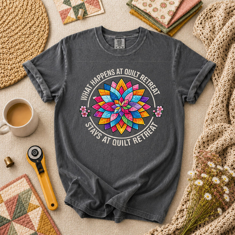 What Happens At Quilt Retreat Stays At Quilt Retreat T-Shirt - Grey