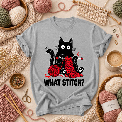 What Stitch Black Cat T-Shirt - Athletic Heather