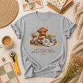 When Life Gets Tough Pick Up The Pieces Highland Cow T-Shirt