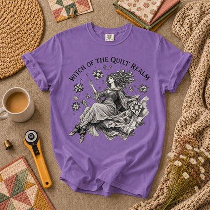 Witch Of The Quilt Realm T-Shirt - Heather Team Purple