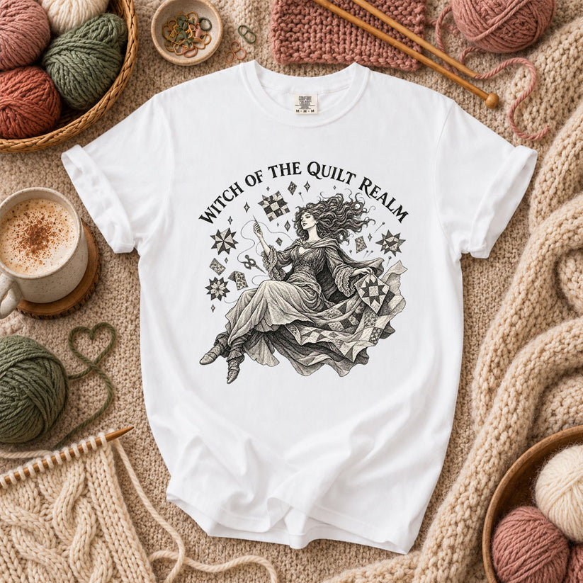 Witch Of The Quilt Realm T-Shirt - White