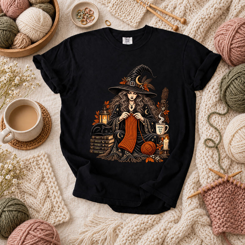 Witches Knit Too T-Shirt - Black