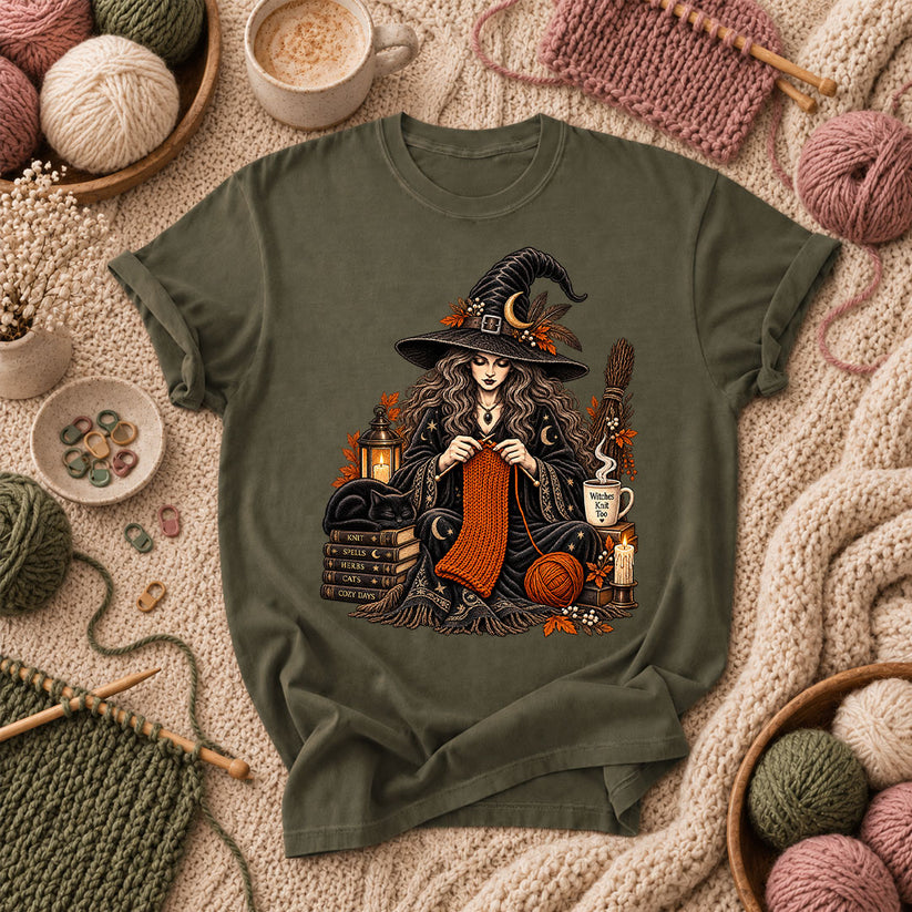 Witches Knit Too T-Shirt - Military Green