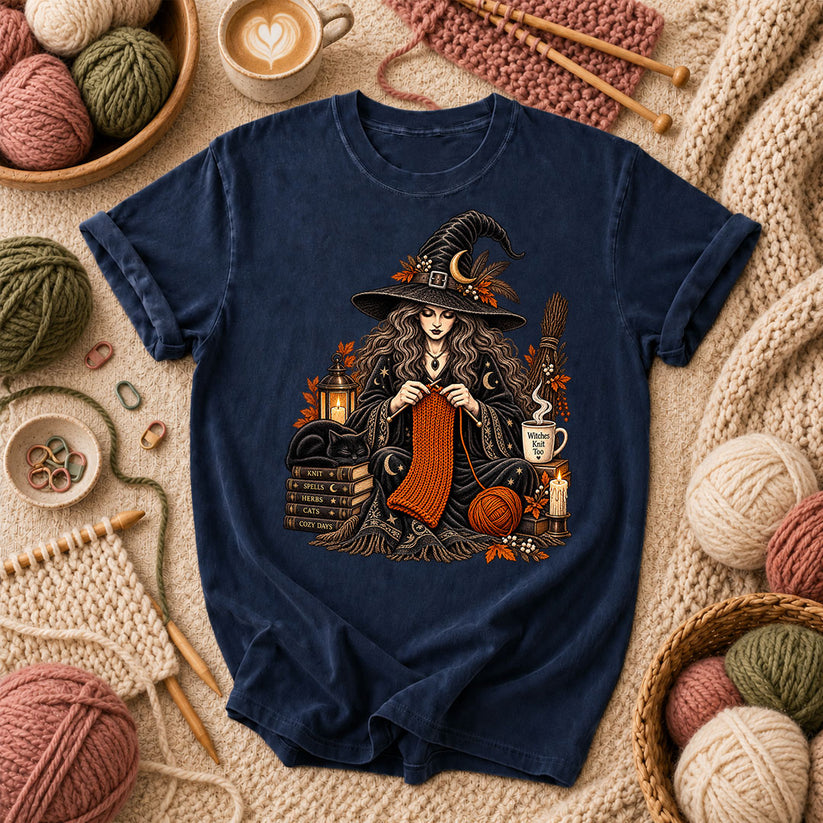 Witches Knit Too T-Shirt - Navy