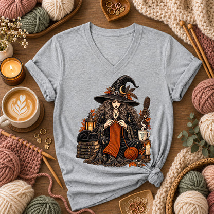 Witches Knit Too Women's V-Neck - Athletic Heather