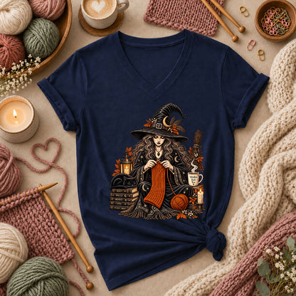 Witches Knit Too Women's V-Neck - Navy