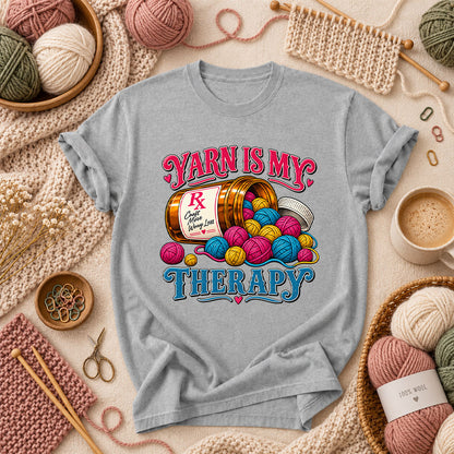 Yarn Is My Therapy T-Shirt - Athletic Heather