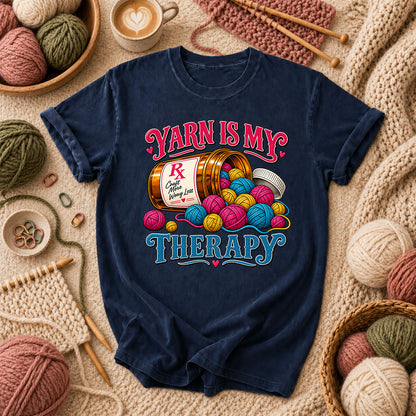 Yarn Is My Therapy T-Shirt - Navy