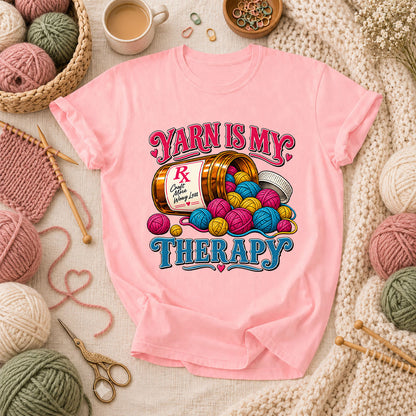 Yarn Is My Therapy T-Shirt - Pink