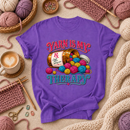 Yarn Is My Therapy T-Shirt - Purple