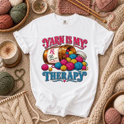 Yarn Is My Therapy T-Shirt - White