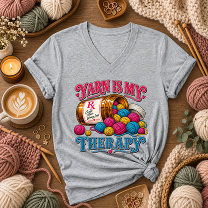 Yarn Is My Therapy Women's V-Neck - Athletic Heather