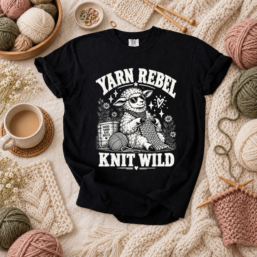 Yarn Rebel Knit Wild T-Shirt - Black