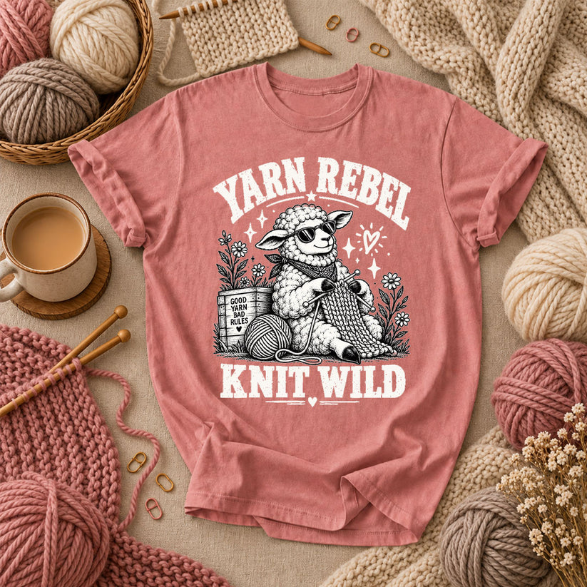 Yarn Rebel Knit Wild T-Shirt - Heather Mauve