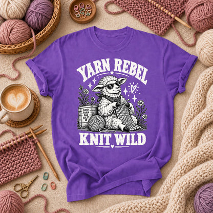 Yarn Rebel Knit Wild T-Shirt - Purple