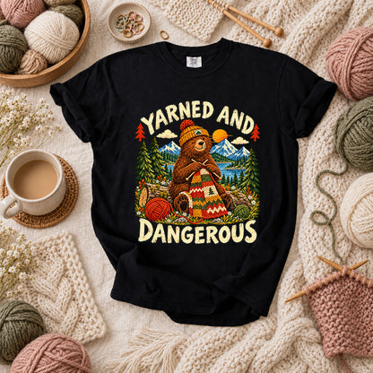 Yarned And Dangerous Bear T-Shirt - Black