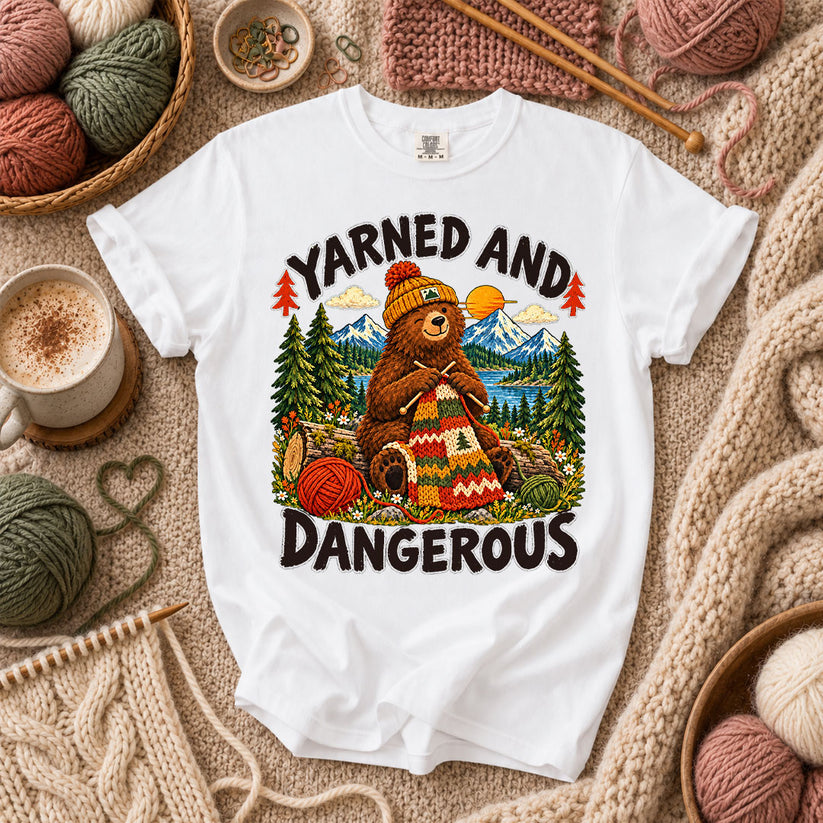 Yarned And Dangerous Bear T-Shirt - White
