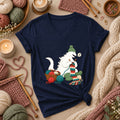 Yeti Knitting A Cozy Scarf Women's V-Neck