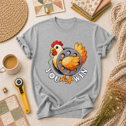 You Win Chicken Bobbin Funny Quilter T-Shirt - Athletic Heather